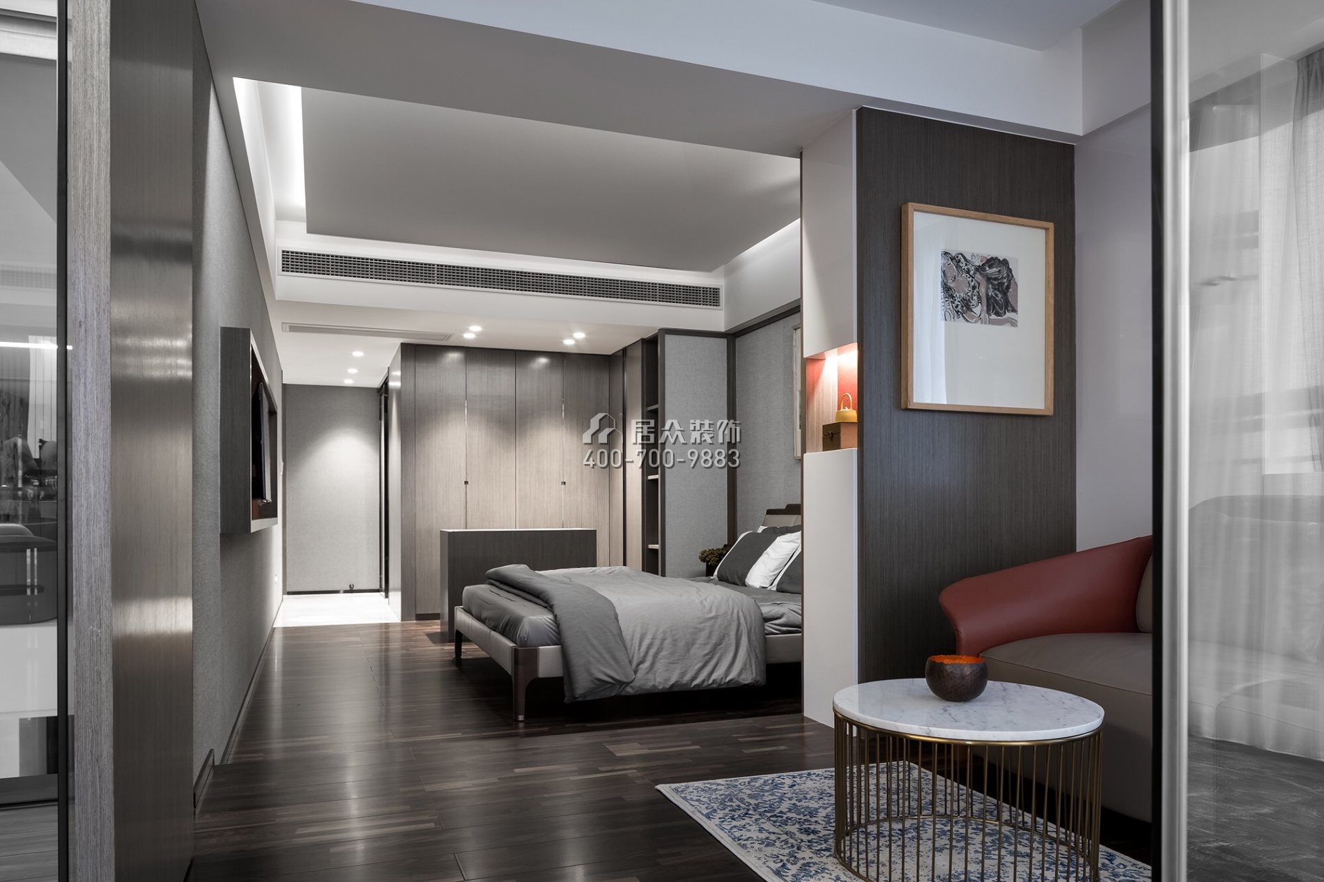 江尚东山230平方米现代简约风格复式户型卧室装修效果图
