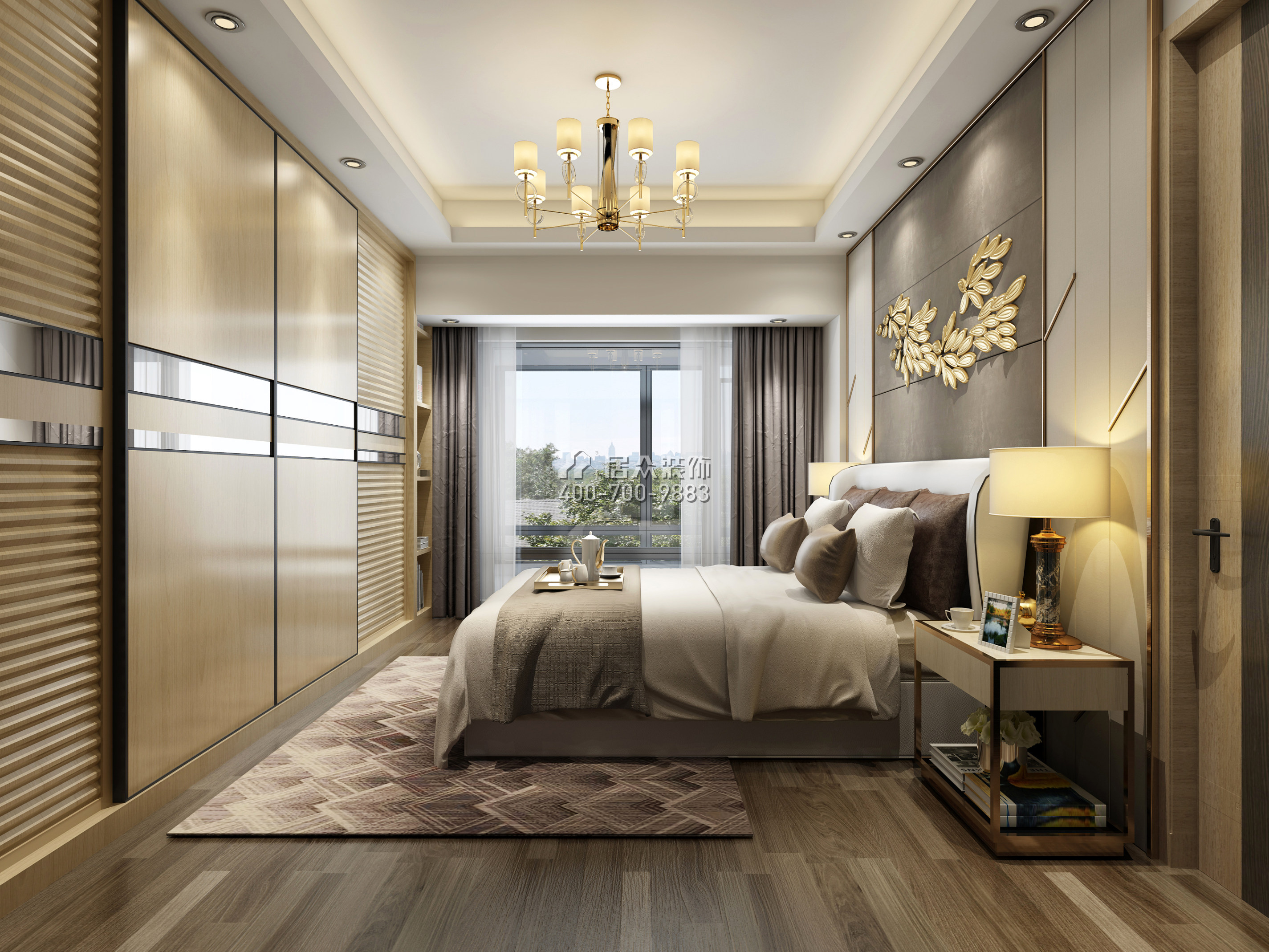 卓能120平方米现代简约风格平层户型卧室装修效果图