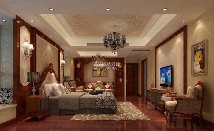 海沧万科城190平方米欧式风格平层户型卧室装修效果图