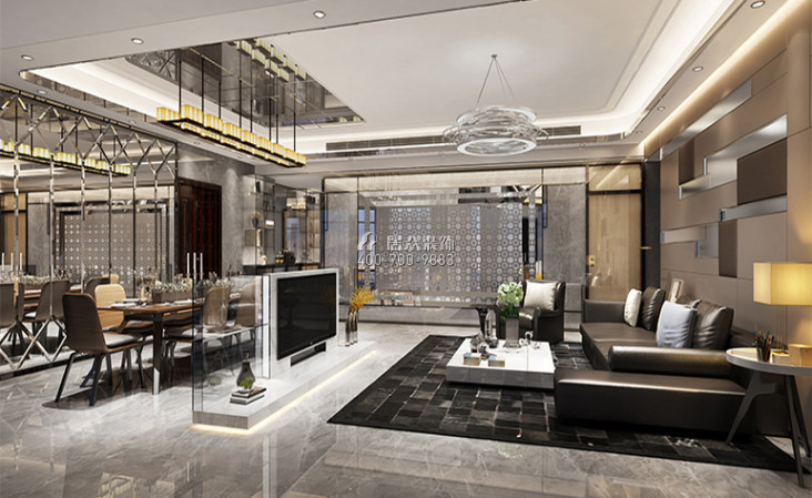 山语清晖177平方米现代简约风格平层户型客厅装修效果图