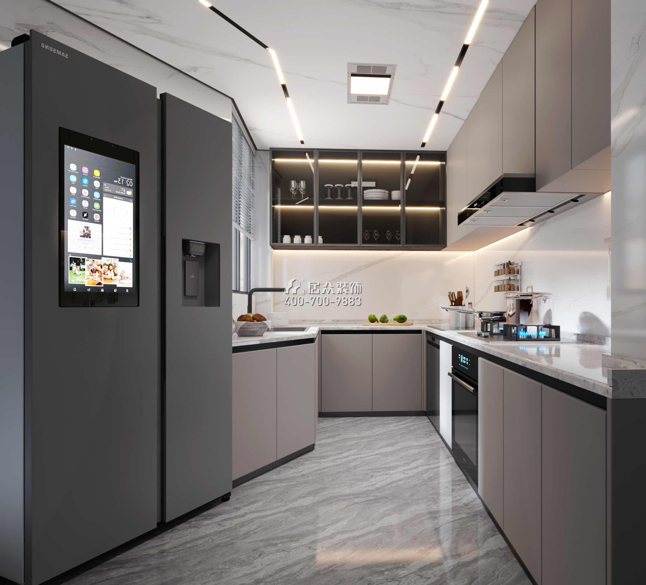 碧海紅樹園120平方米現代簡約風格平層戶型廚房裝修效果圖