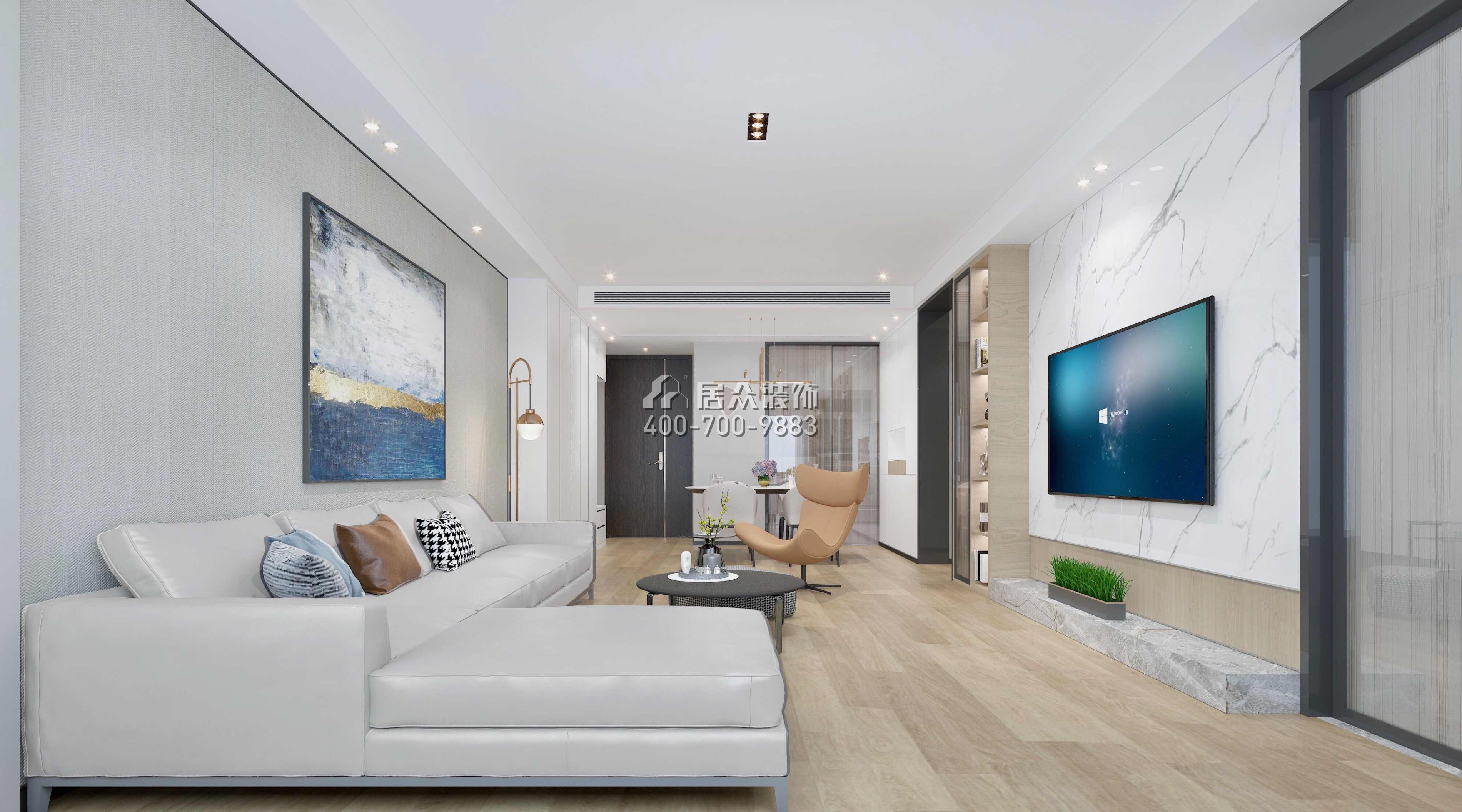 香山美墅五期130平方米现代简约风格平层户型客厅装修效果图