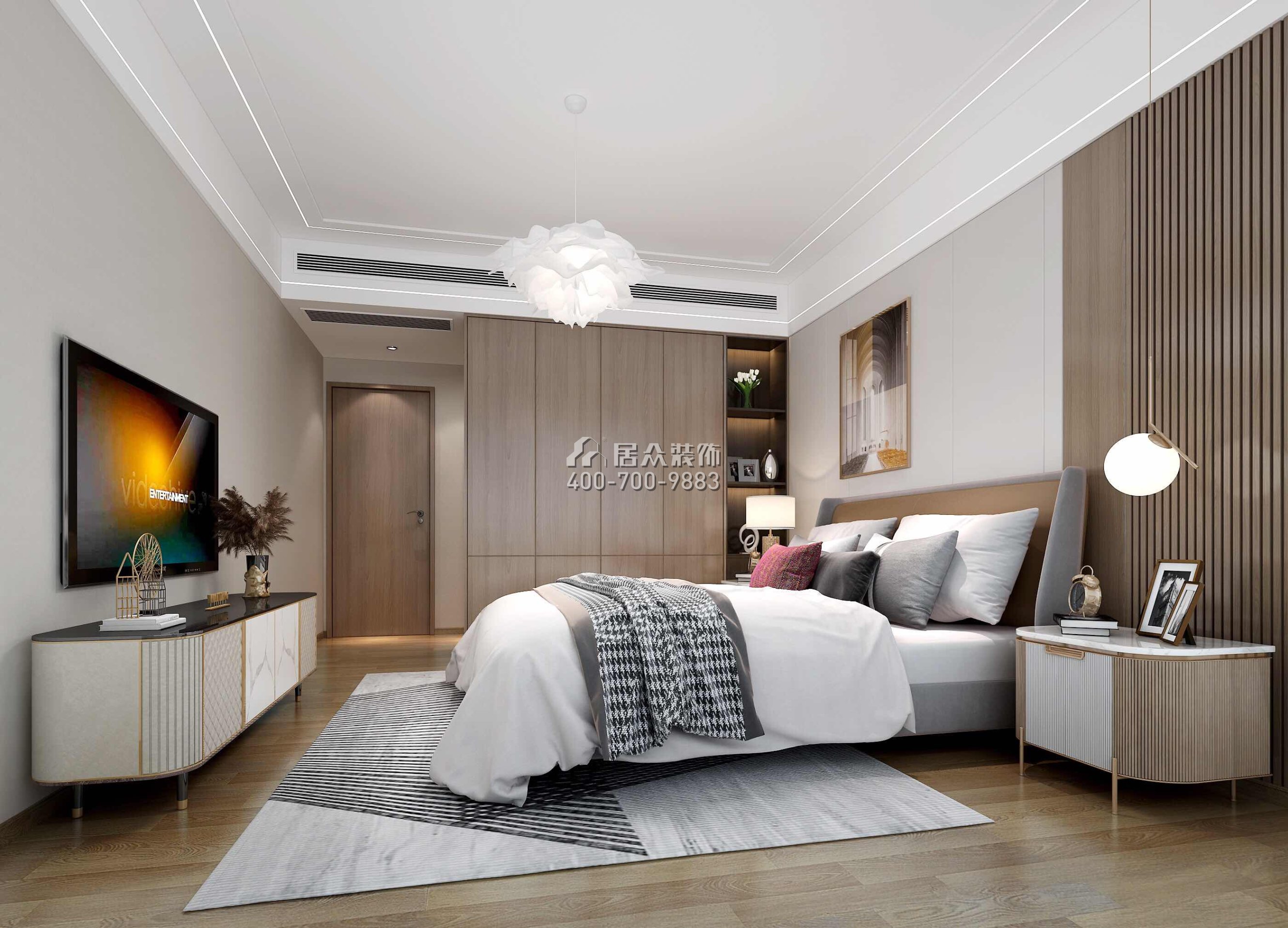 星河丹堤152平方米现代简约风格平层户型卧室装修效果图
