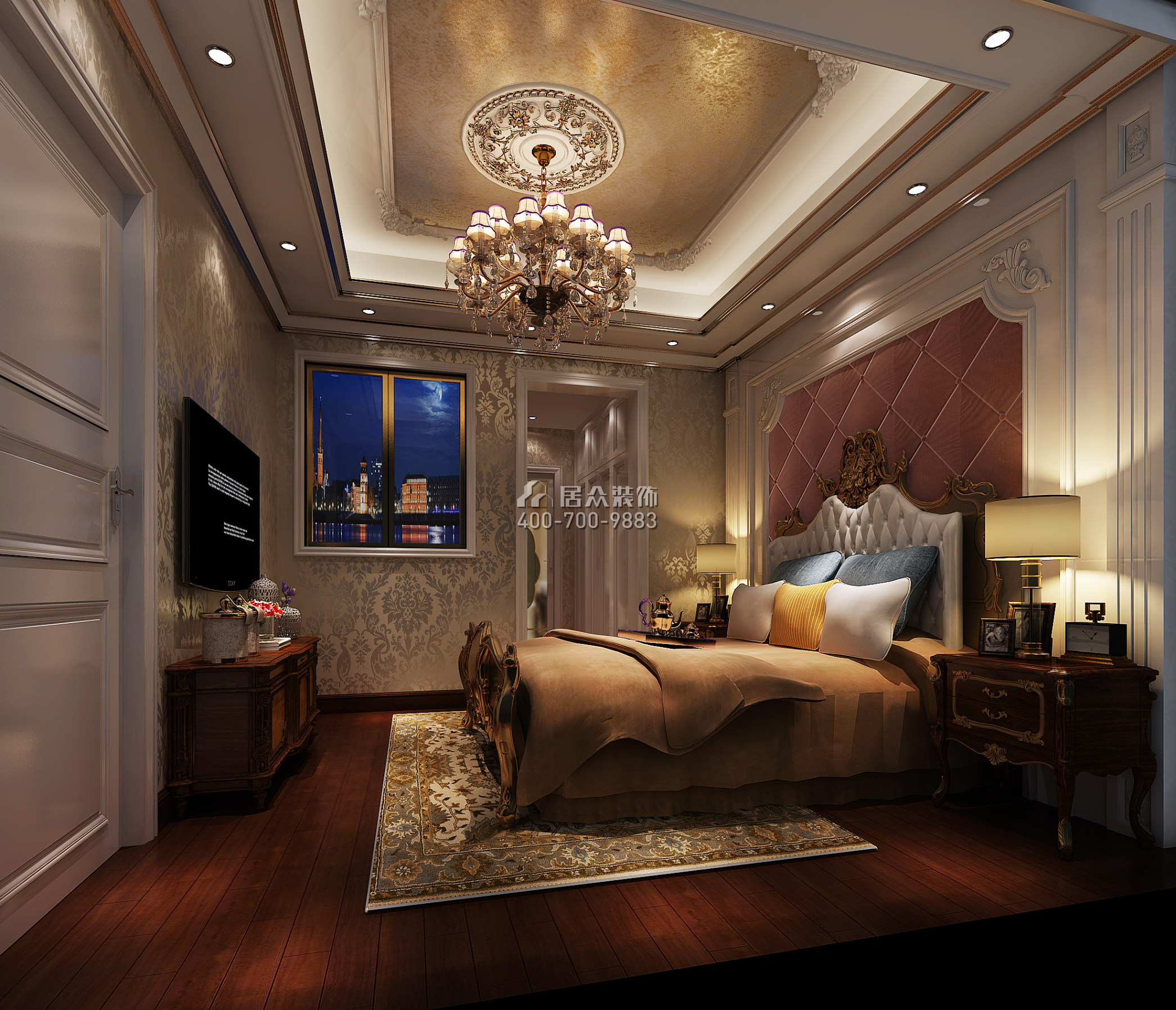 雅居樂雍華廷260平方米歐式風格別墅戶型臥室裝修效果圖