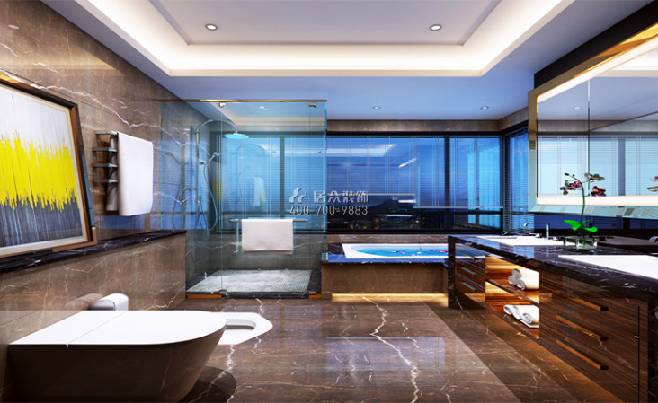 京基濱河時代廣場229平方米現代簡約風格平層戶型客廳裝修效果圖