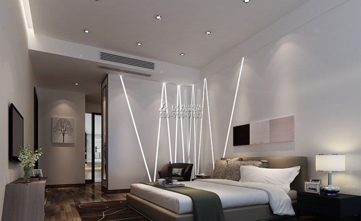 豪进山湖珺璟320平方米现代简约风格平层户型卧室装修效果图