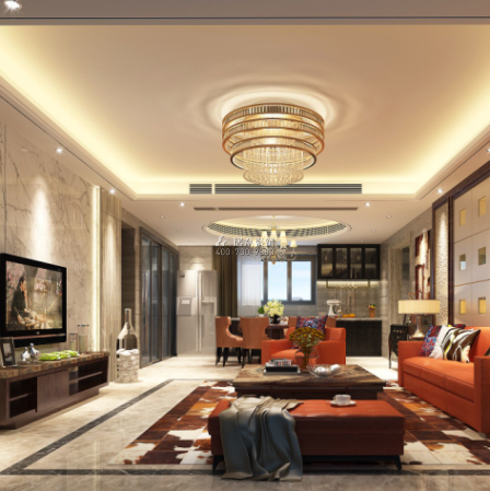 天誉190平方米现代简约风格平层户型客厅装修效果图