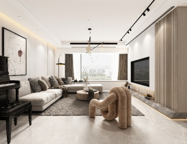雍祥居150平方米現代簡約風格平層戶型客廳裝修效果圖