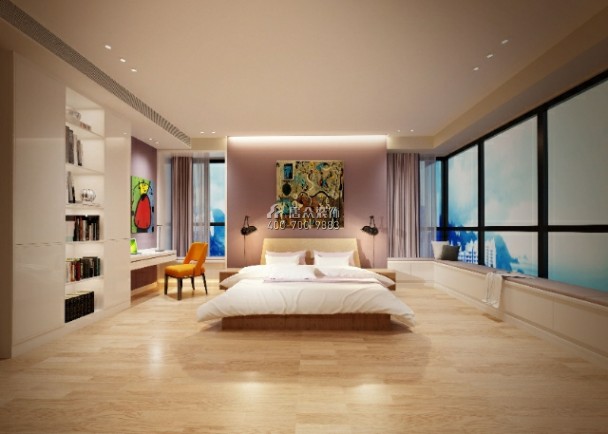 美的君兰江山420平方米现代简约风格平层户型卧室装修效果图