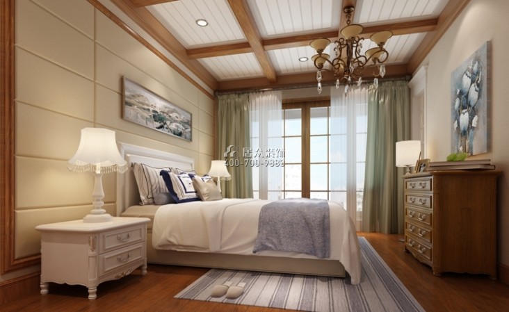 联合博学园115平方米地中海风格平层户型卧室装修效果图