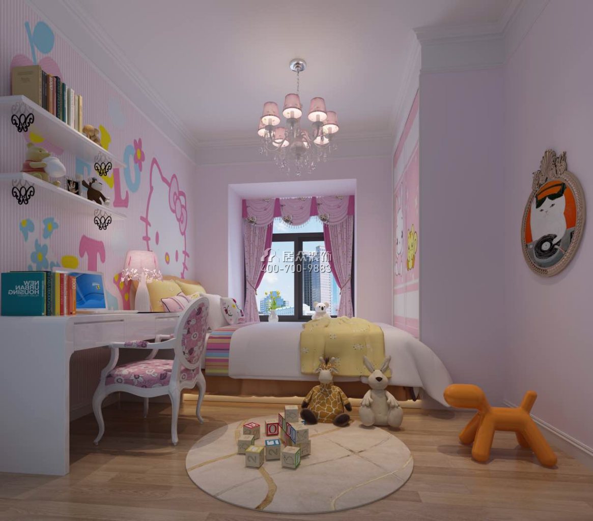 美的君兰江山178平方米中式风格平层户型儿童房装修效果图