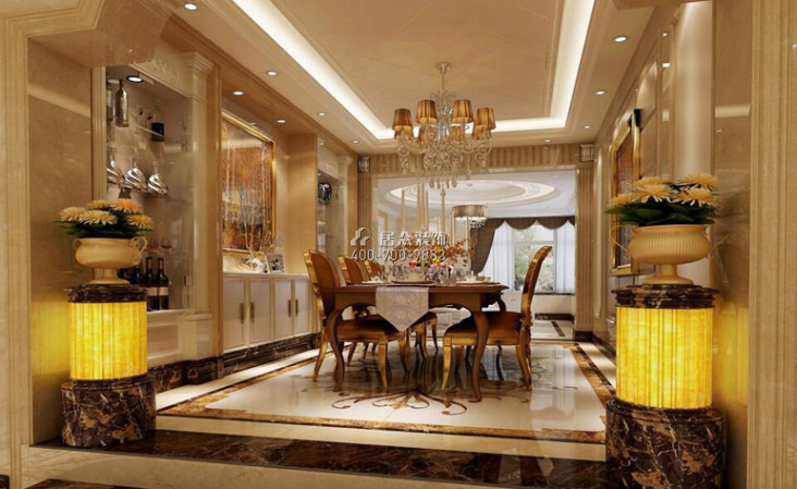 紫麟山235平方米欧式风格平层户型餐厅装修效果图