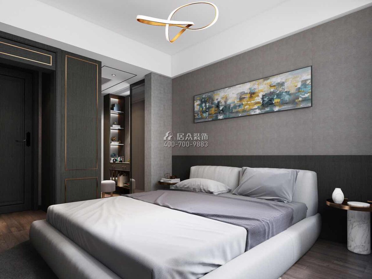 保利中央公园125平方米现代简约风格平层户型卧室装修效果图