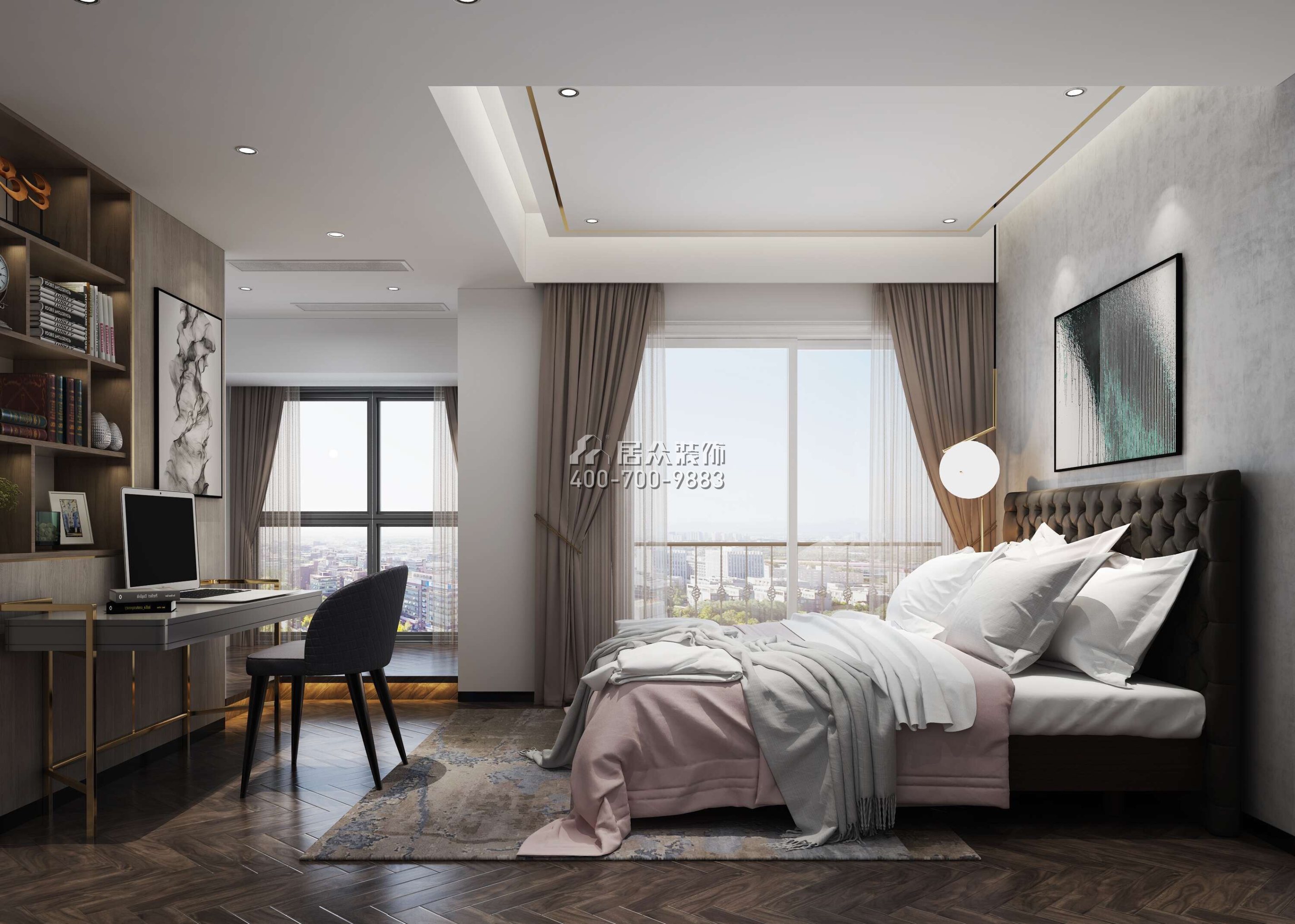 豪方天际76平方米现代简约风格平层户型卧室装修效果图