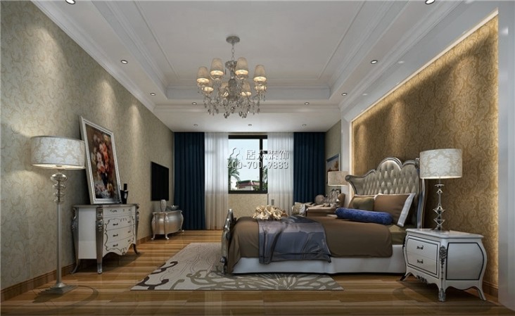 蓝山锦湾563平方米现代简约风格别墅户型卧室装修效果图
