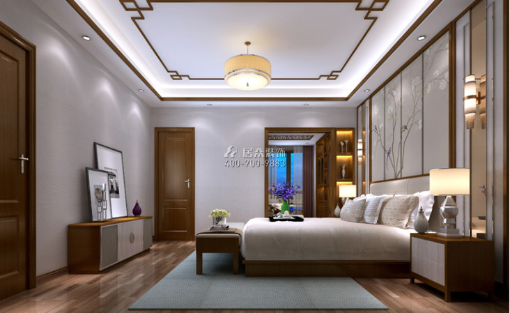 铂金府华贸大厦220平方米中式风格复式户型卧室装修效果图
