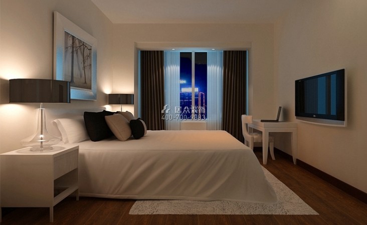 星湖華府110平方米現代簡約風格平層戶型臥室裝修效果圖