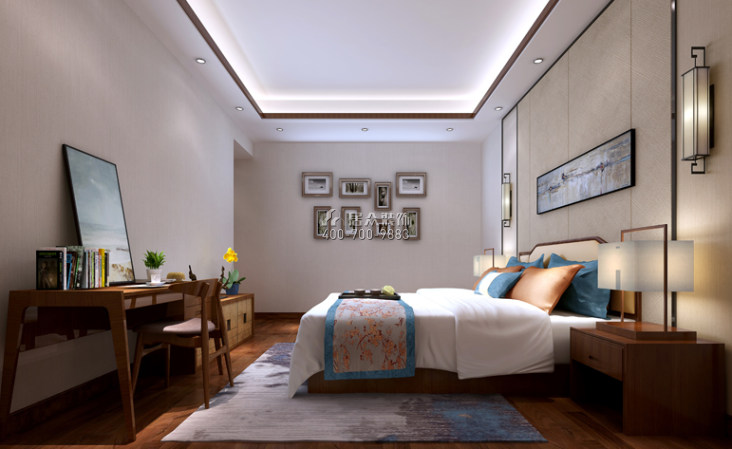 熙龙小镇300平方米中式风格复式户型卧室装修效果图