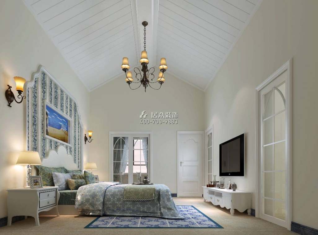 星河丹堤G区420平方米地中海风格别墅户型卧室装修效果图