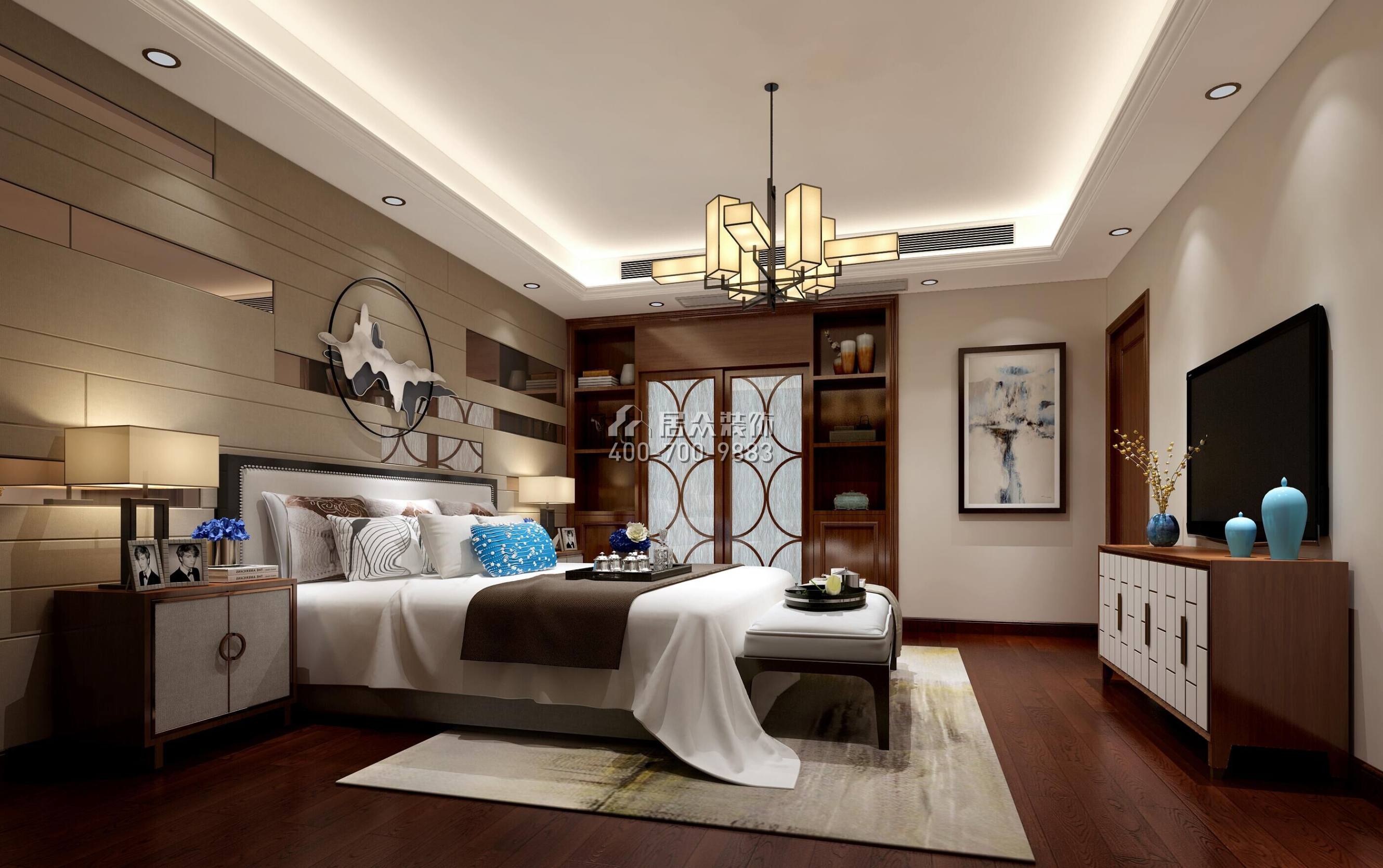金地鹭湖1号208平方米中式风格复式户型卧室装修效果图