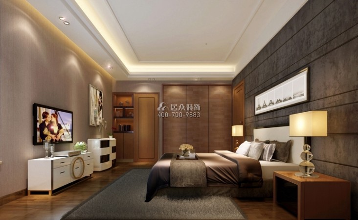大唐盛世150平方米中式风格平层户型卧室装修效果图