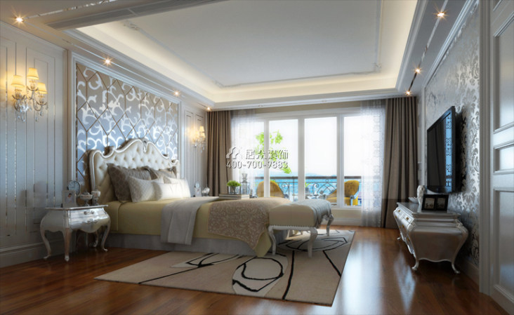 中航城国际社区130平方米欧式风格平层户型卧室装修效果图