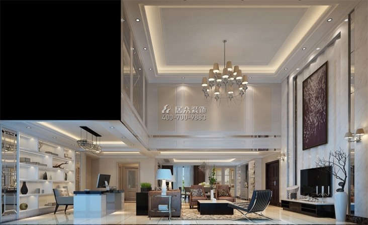 万科城翆地轩260平方米欧式风格复式户型客厅装修效果图