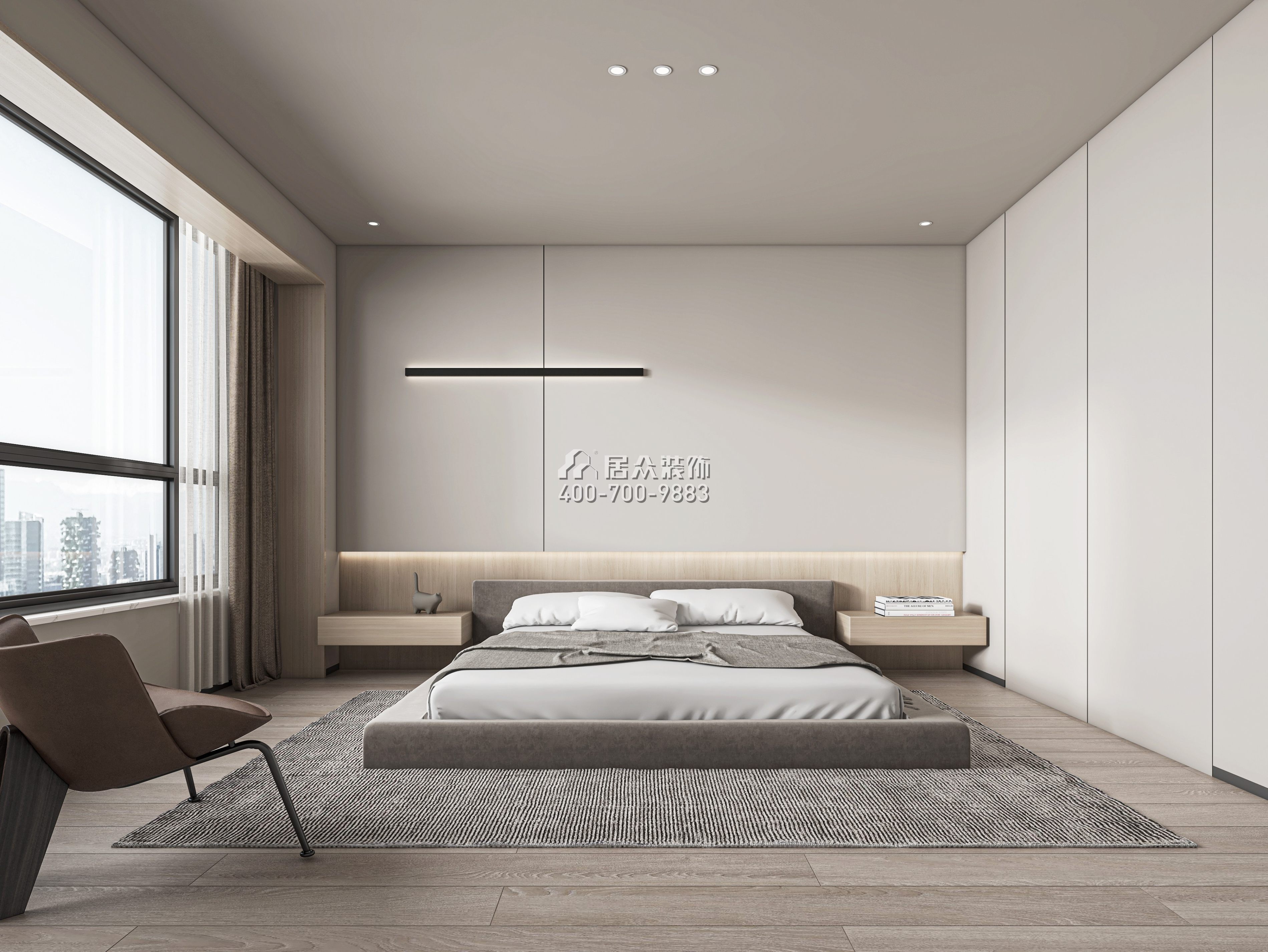 大悦城天悦壹号220平方米现代简约风格平层户型卧室装修效果图
