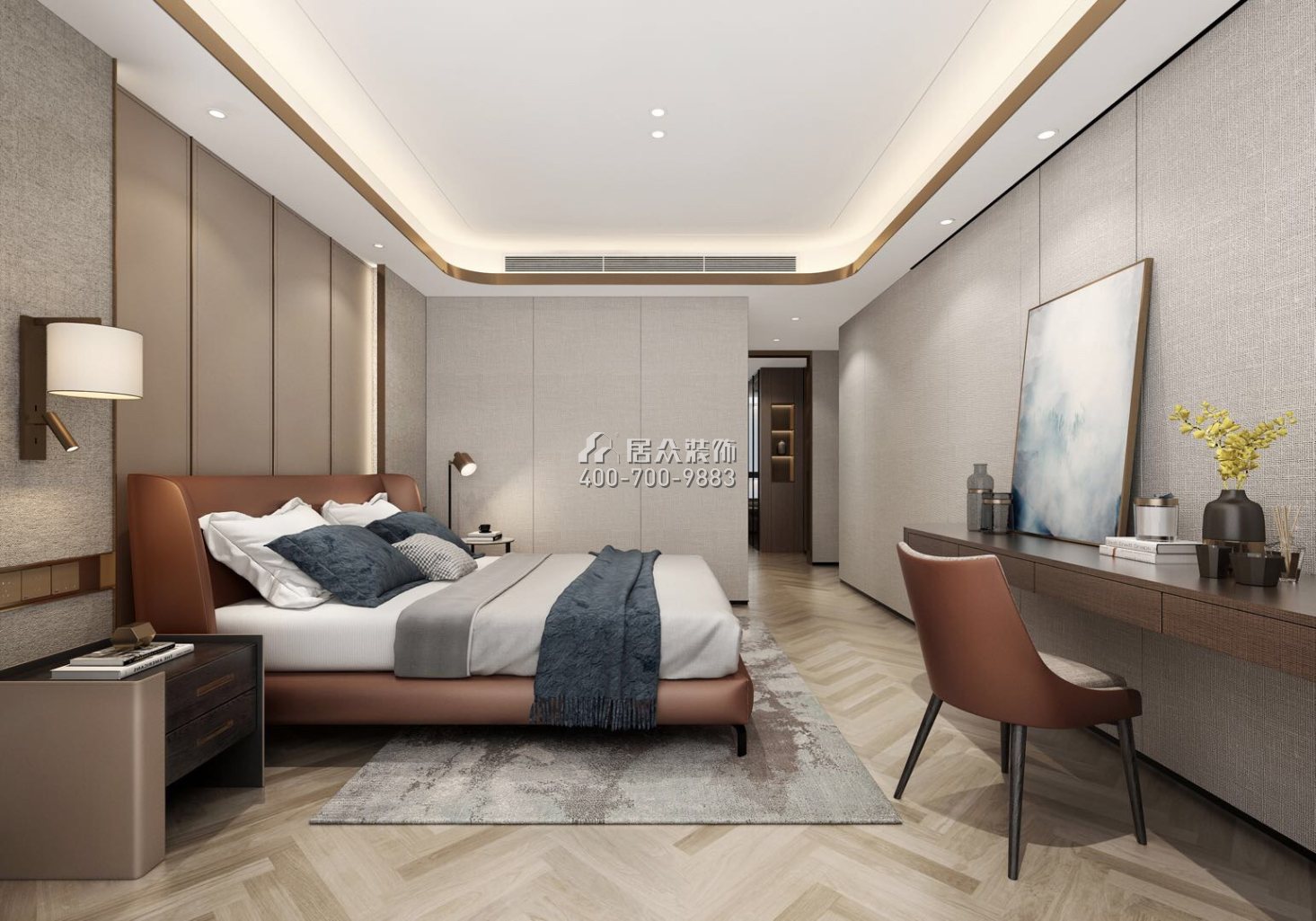 壹方中心148平方米现代简约风格平层户型卧室装修效果图