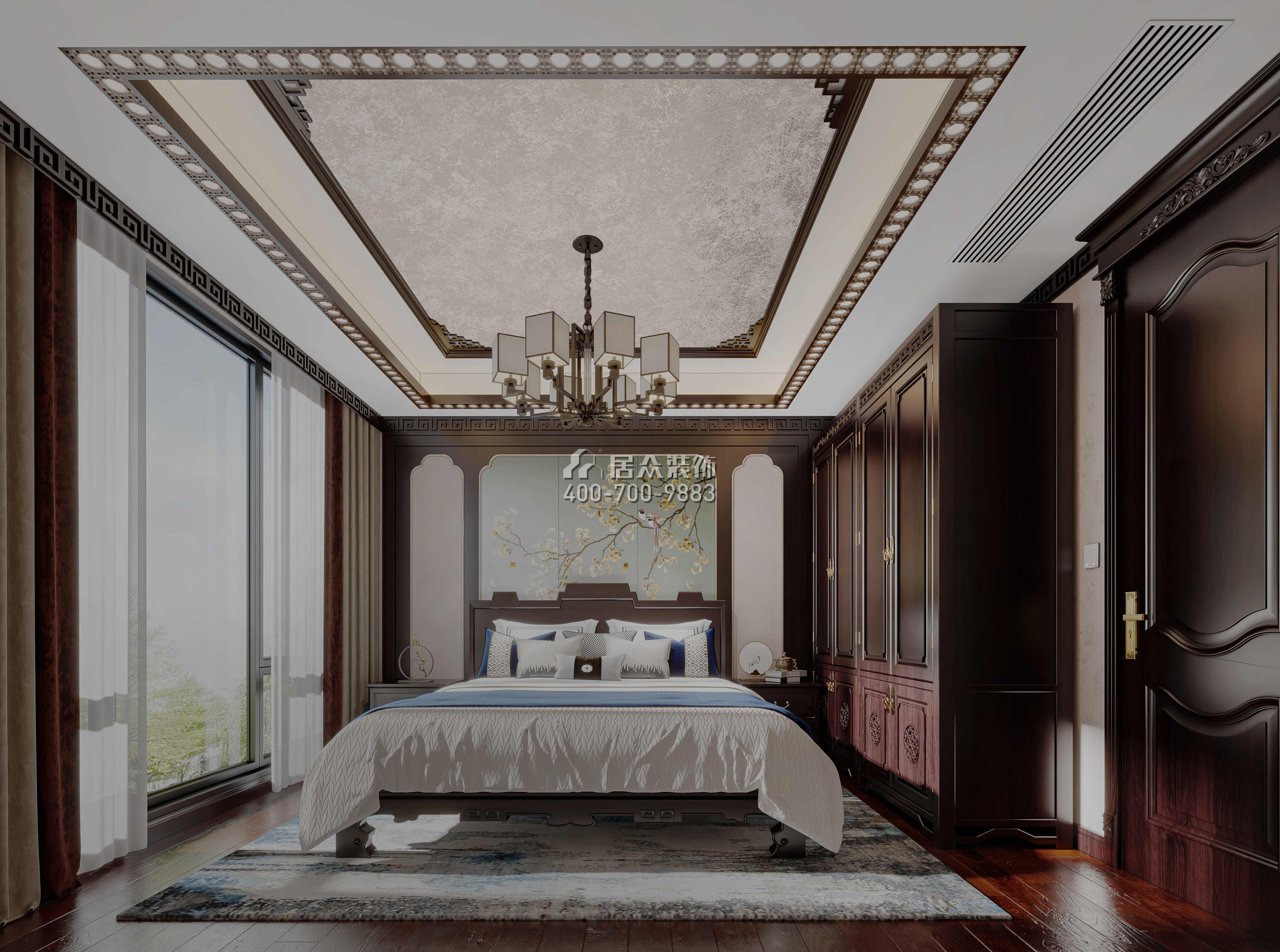 金地格林泊乐270平方米中式风格别墅户型卧室装修效果图