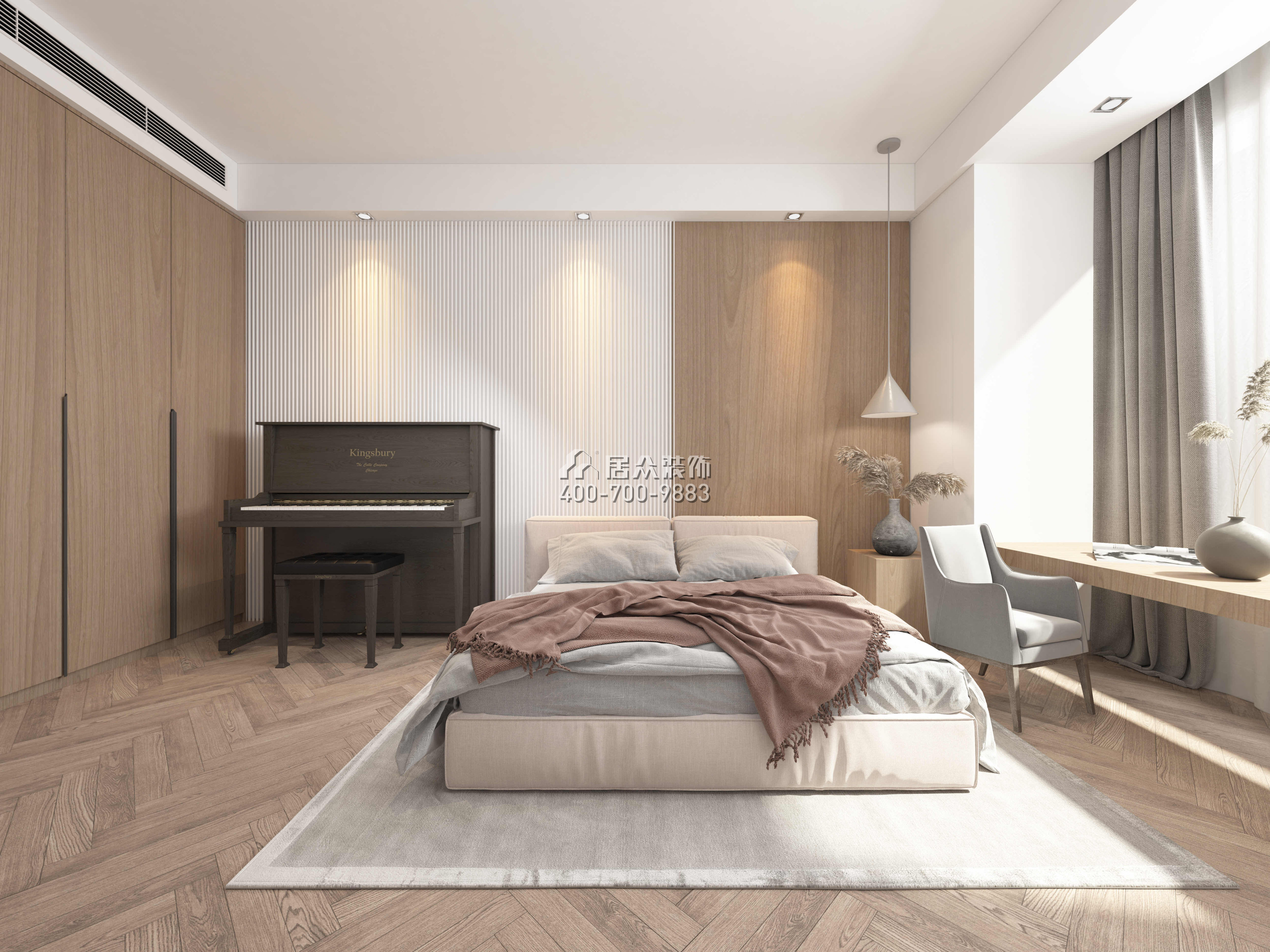 香江悅府160平方米現代簡約風格平層戶型臥室裝修效果圖