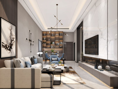 中海怡美山庄100平方米现代简约风格复式户型客厅装修效果图