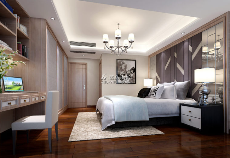 富士嘉园95平方米混搭风格平层户型卧室装修效果图