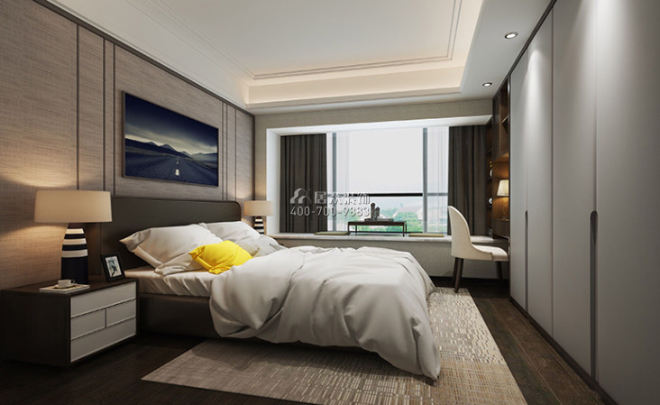 中粮凤凰里90平方米现代简约风格平层户型卧室装修效果图