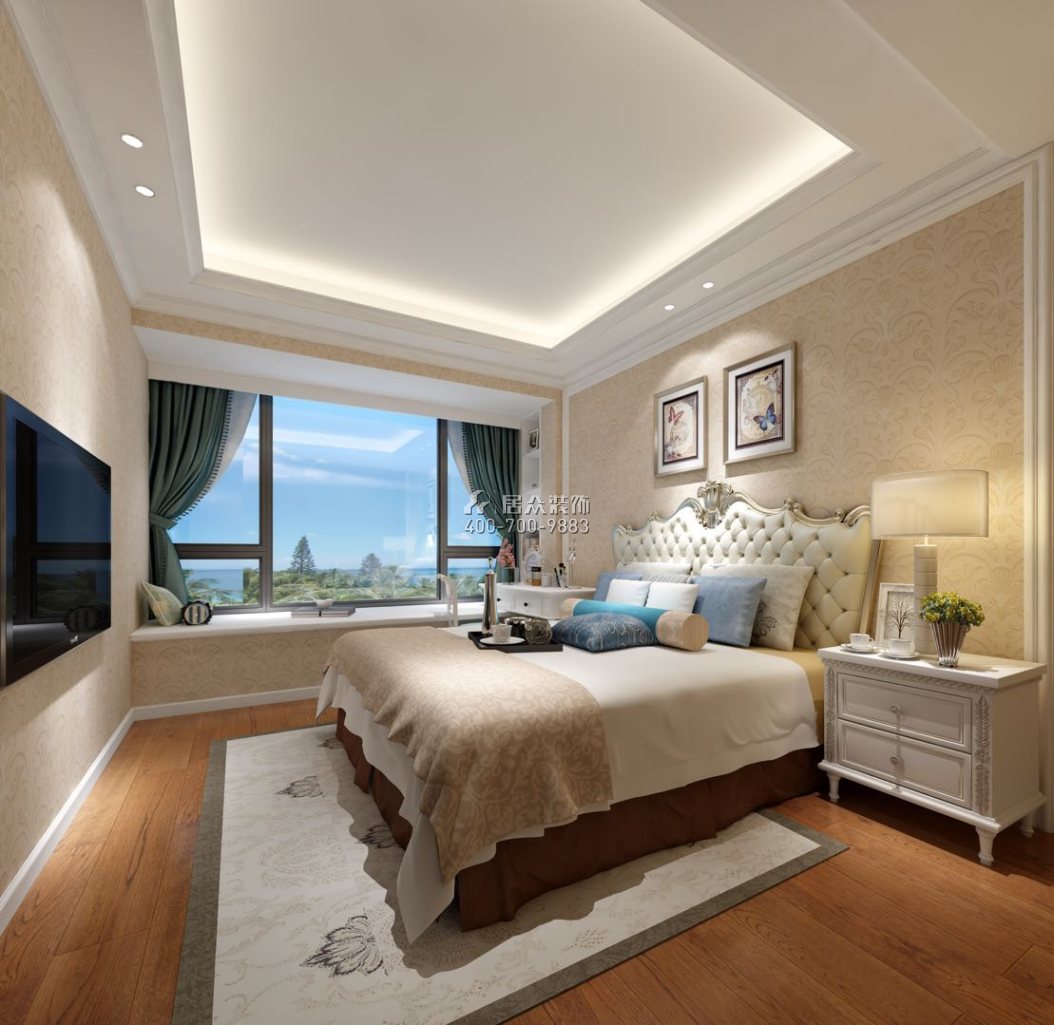 海印长城二期88平方米欧式风格平层户型卧室装修效果图