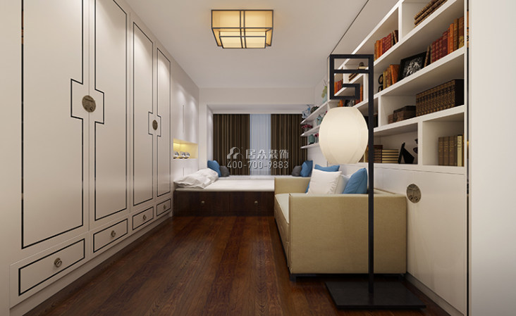 世茂君望墅140平方米中式风格平层户型卧室装修效果图