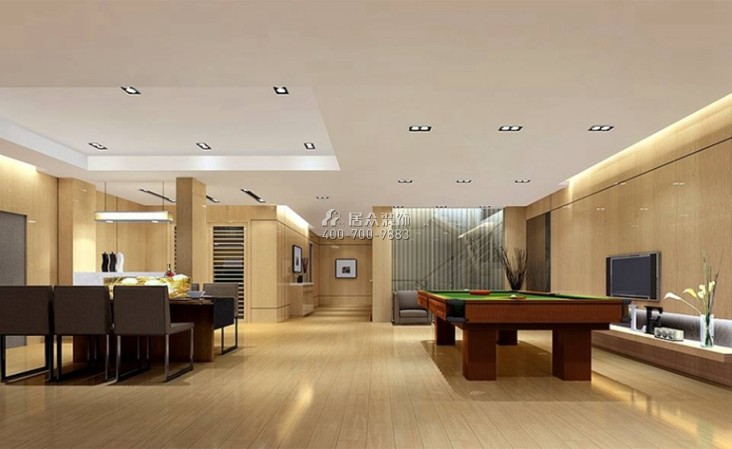中信高尔夫别墅400平方米现代简约风格别墅户型娱乐室装修效果图