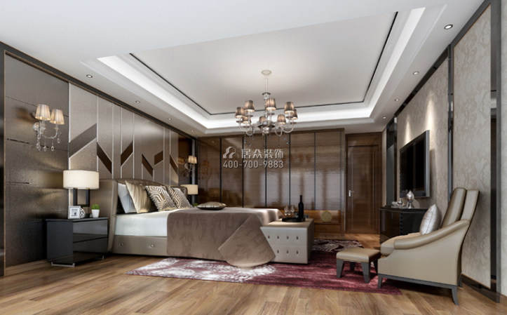 盛地尊域340平方米现代简约风格复式户型卧室装修效果图