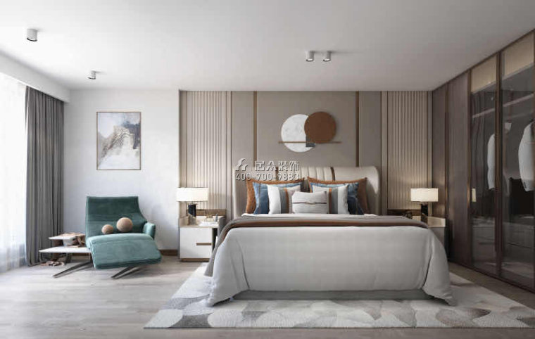 深湾汇云中心60平方米现代简约风格复式户型卧室装修效果图