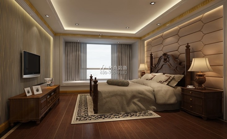 新明半岛301平方米混搭风格平层户型卧室装修效果图
