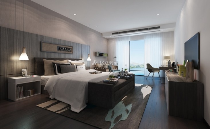 中信金山湾200平方米现代简约风格复式户型卧室装修效果图