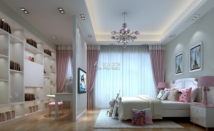 佳兆业东江新城300平方米现代简约风格别墅户型卧室装修效果图