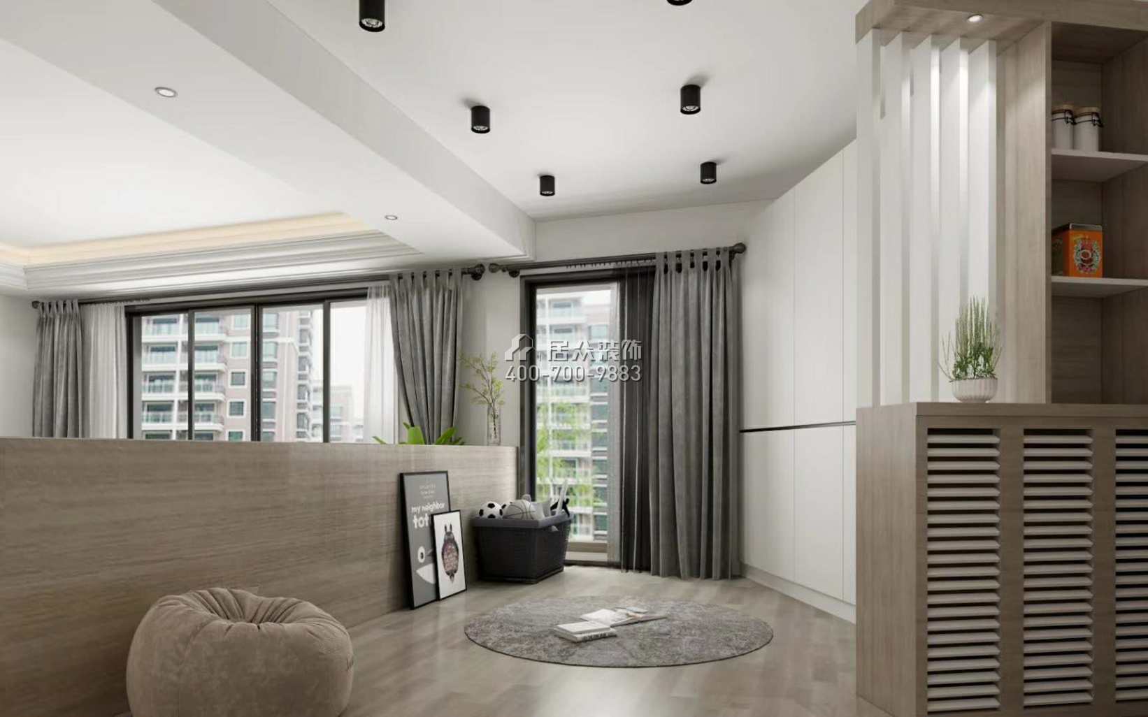 奧林華府183平方米現代簡約風格平層戶型客廳裝修效果圖