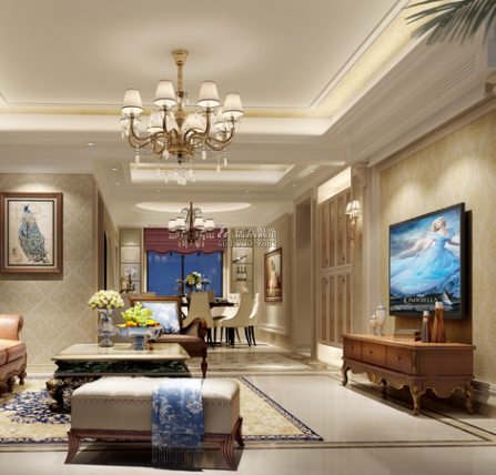 梅溪湖中心180平方米欧式风格平层户型客厅装修效果图