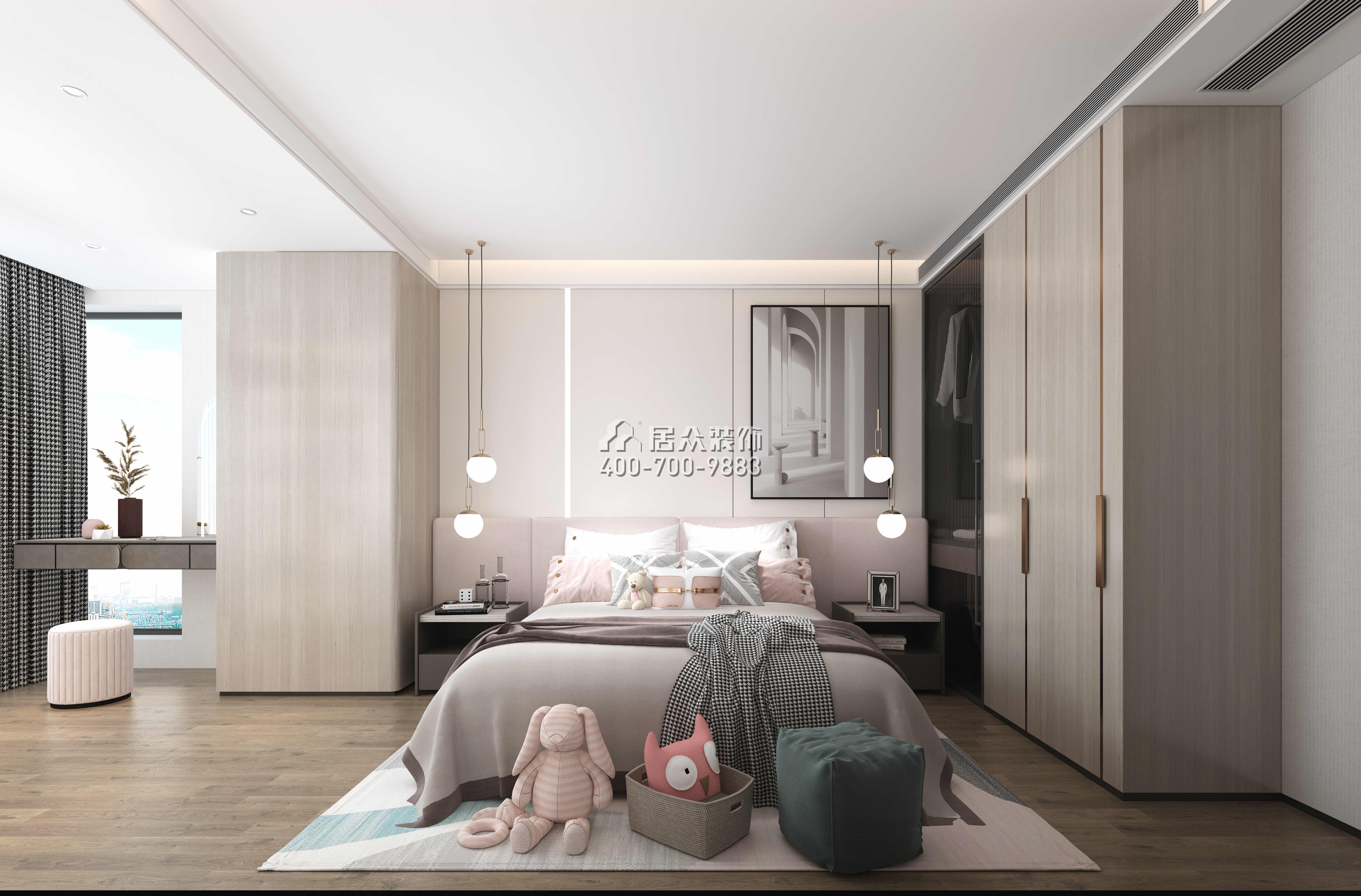 华润城润府198平方米现代简约风格平层户型卧室装修效果图