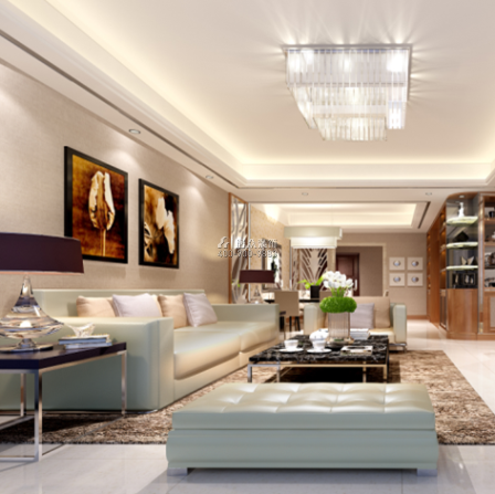 特發和平里120平方米現代簡約風格平層戶型客廳裝修效果圖