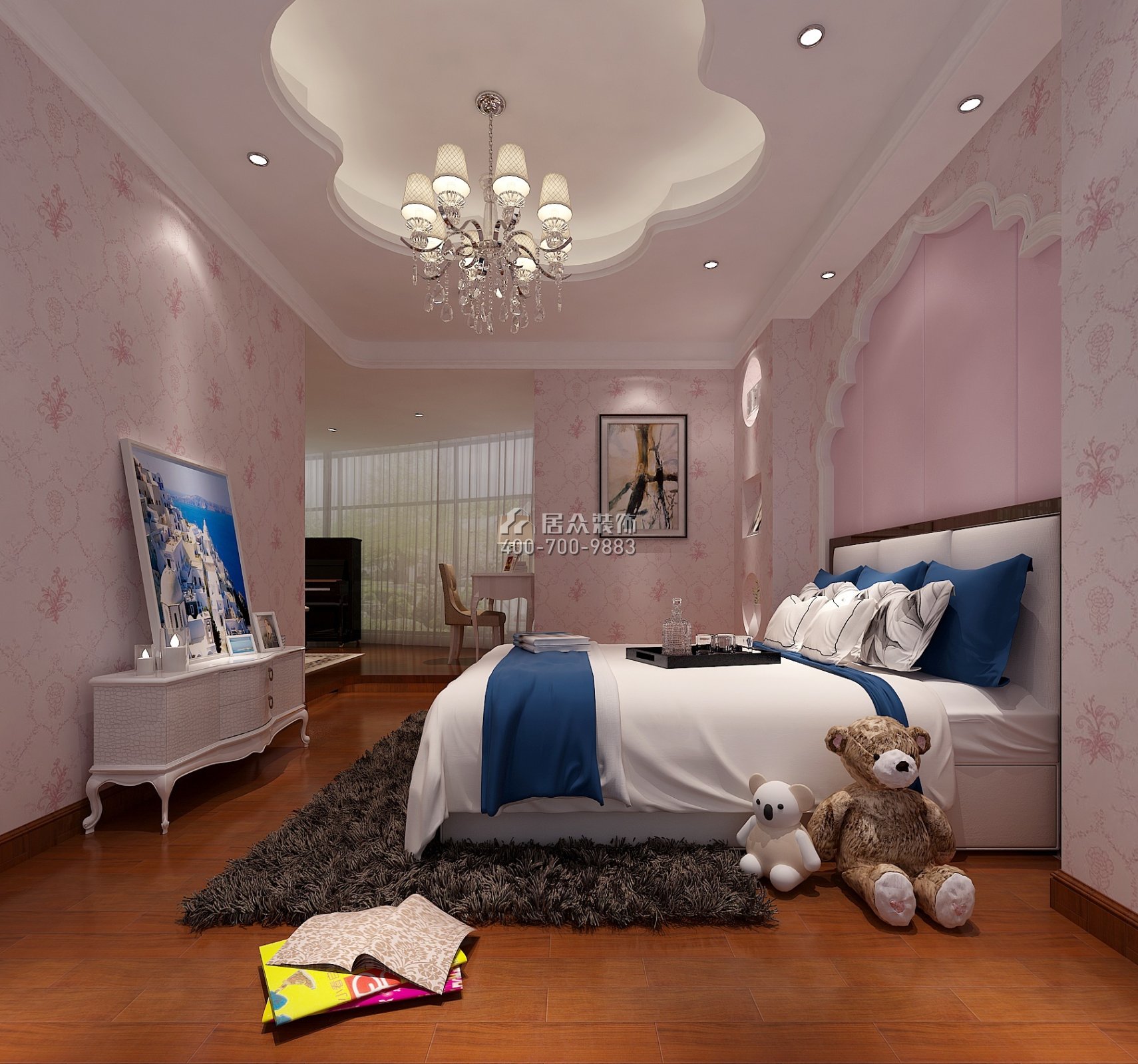 保利林语山庄240平方米欧式风格平层户型卧室装修效果图