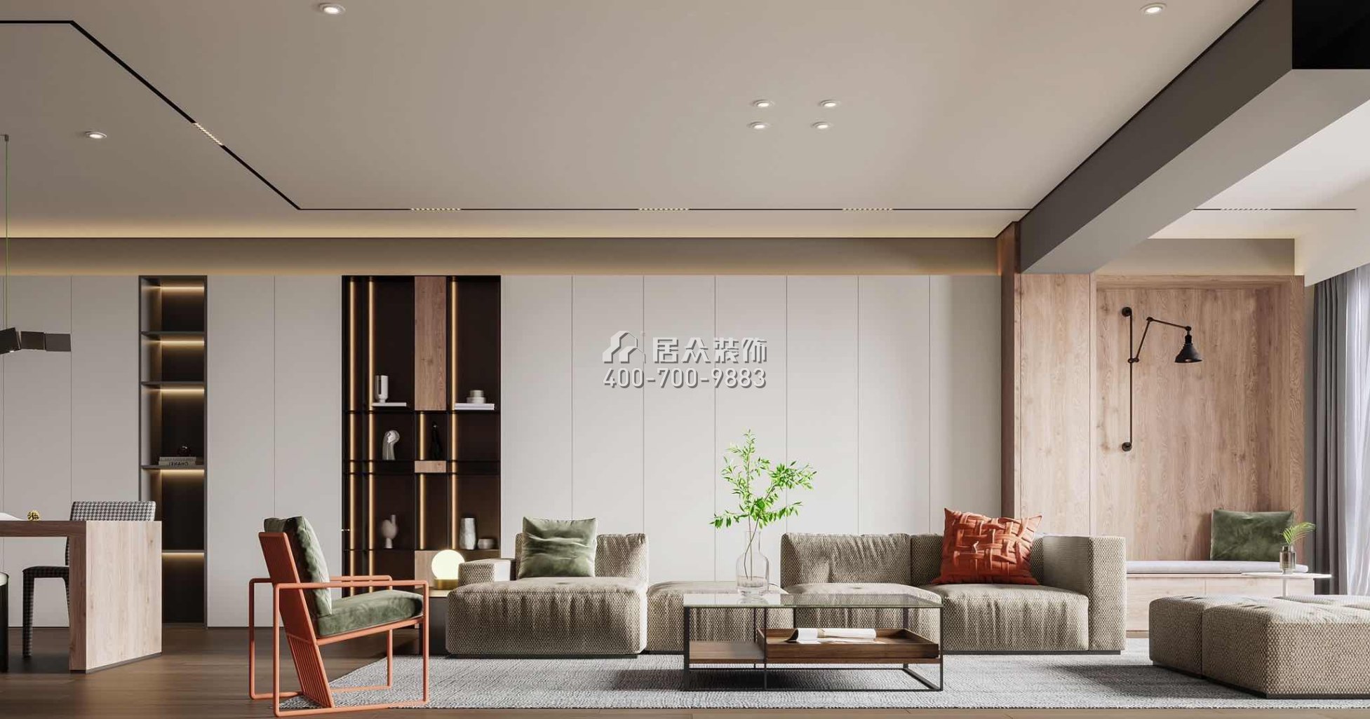 中建江山壹号197平方米现代简约风格平层户型客厅装修效果图