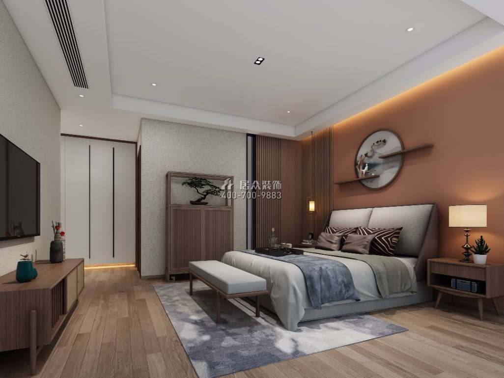中信红树湾170平方米混搭风格平层户型卧室装修效果图