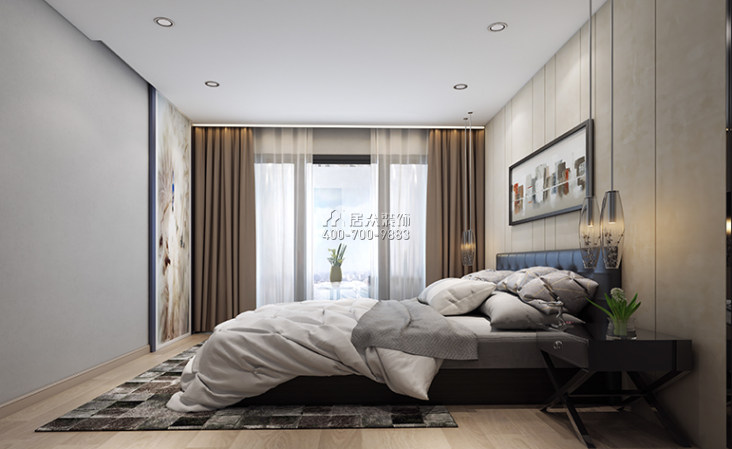 大冲城市花园一期100平方米现代简约风格平层户型卧室装修效果图